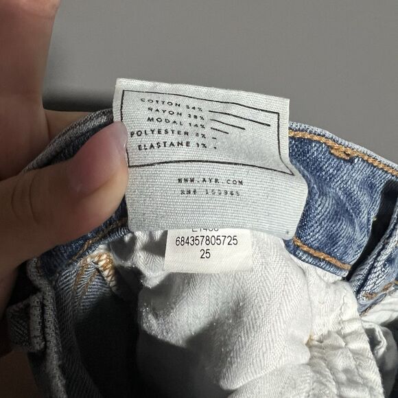 AYR Women The Yes Yes Yes High Rise Straight Skinny Leg Denim Jeans Blue 25 - Picture 9 of 9